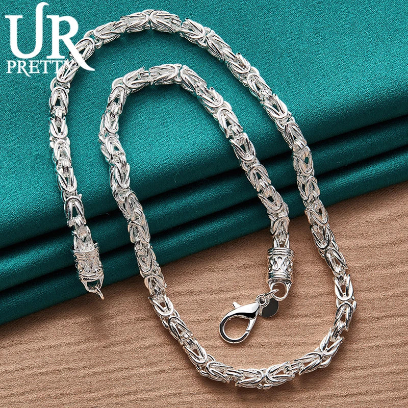 925 Silver Dragon Head Necklace 20" Chain for Women Wedding Party Jewelry