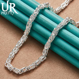 925 Silver Dragon Head Necklace 20" Chain for Women Wedding Party Jewelry