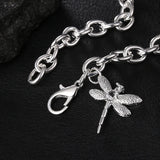 925 Silver Dragonfly Chain Bracelet Women Party Wedding Charm Jewelry