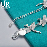 925 Silver Dragonfly Bracelet Women Wedding Engagement Charm Jewelry
