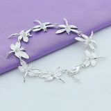 925 Silver Dragonfly Bracelet Women Wedding Engagement Charm Jewelry