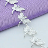 925 Silver Dragonfly Bracelet Women Wedding Engagement Charm Jewelry