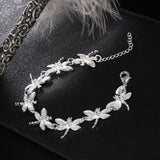 925 Silver Dragonfly Charm Bracelet for Women