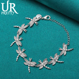 925 Silver Dragonfly Charm Bracelet for Women