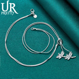 925 Silver Dragonfly Water Drop Adjustable Necklace Party Wedding Jewelry
