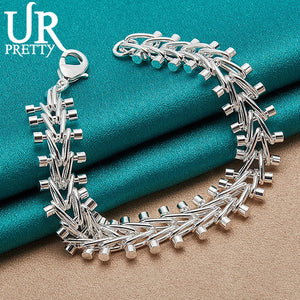 925 Sterling Silver Dumbbell Bracelet for Man Women