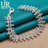 925 Sterling Silver Dumbbell Bracelet for Man Women