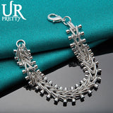 925 Sterling Silver Dumbbell Bracelet for Man Women