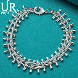 925 Sterling Silver Dumbbell Bracelet for Man Women
