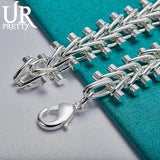 925 Sterling Silver Dumbbell Bracelet for Man Women