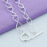 925 Silver Number 8 OT Chain Bracelet for Men Women
