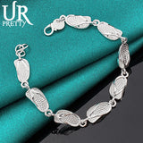 925 Silver Eight Slipper Chain Bracelet Wedding Jewelry Gift