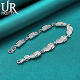 925 Silver Eight Slipper Chain Bracelet Wedding Jewelry Gift