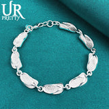 925 Silver Eight Slipper Chain Bracelet Wedding Jewelry Gift