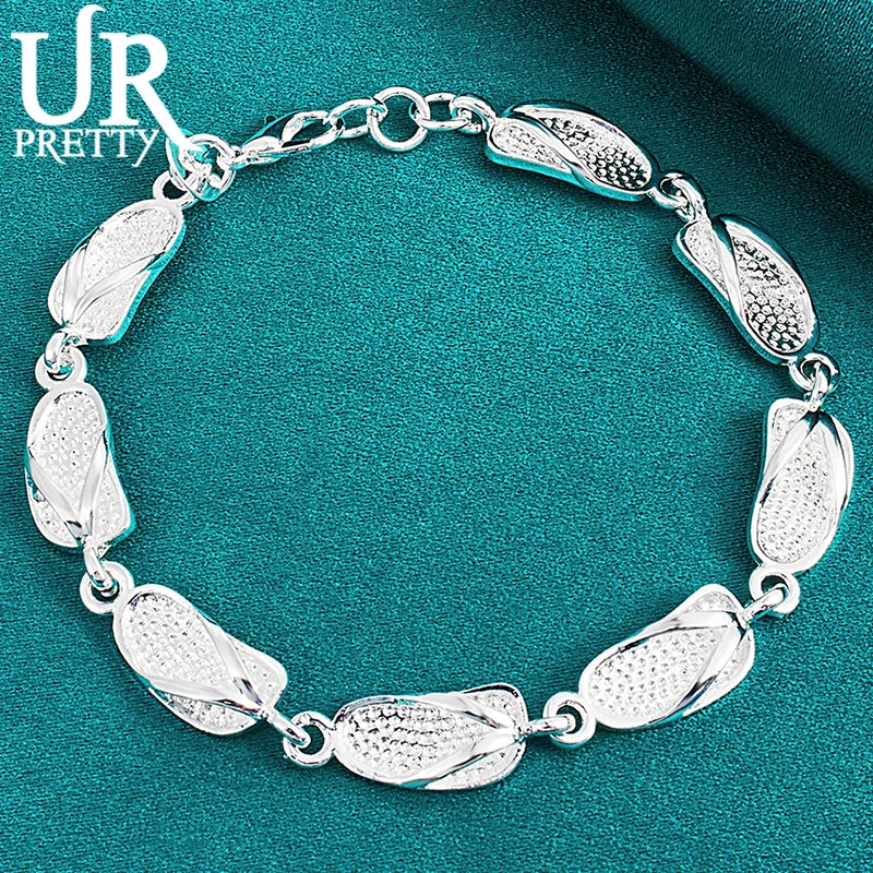 925 Silver Eight Slipper Chain Bracelet Wedding Jewelry Gift