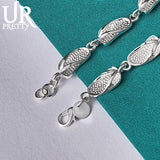 925 Silver Eight Slipper Chain Bracelet Wedding Jewelry Gift