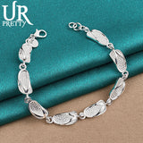 925 Silver Eight Slipper Chain Bracelet Wedding Jewelry Gift