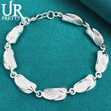 925 Silver Eight Slipper Chain Bracelet Wedding Jewelry Gift