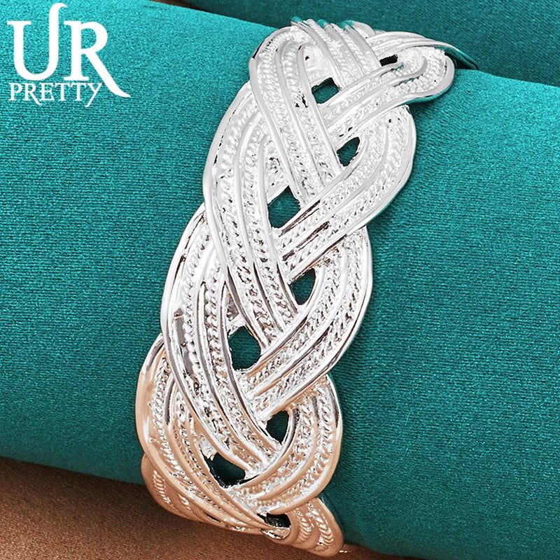 925 Sterling Silver Intricate Bangle Bracelet for Women