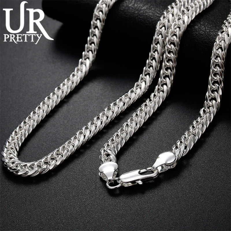 925 Sterling Silver 6MM Chain Necklace For Men Women