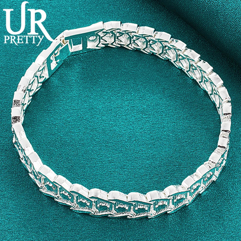 925 Silver Fishbone Chain Bracelet For Men and Women