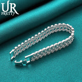 925 Silver Fishbone Chain Bracelet For Men and Women