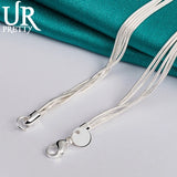 925 Sterling Silver Five Balls Snake Necklace For Man Woman