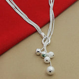 925 Sterling Silver Five Balls Snake Necklace For Man Woman Party Wedding