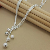 925 Sterling Silver Five Balls Snake Necklace For Man Woman Party Wedding