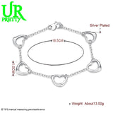 925 Silver Heart Chain Bracelet Wedding Engagement Party Jewelry