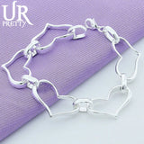 925 Sterling Silver Heart Chain Bracelet