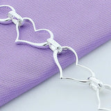 925 Sterling Silver Heart Chain Bracelet