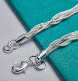 925 Silver Five Star Snake Chain Bracelet Wedding Jewelry