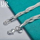 925 Silver 5 Star Snake Chain Bracelet Wedding Engagement Jewelry