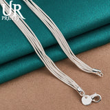 925 Silver Five Star Snake Necklace Party Wedding Charm Jewelry
