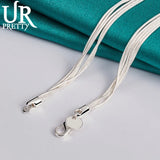 925 Silver Five Star Snake Necklace Party Wedding Charm Jewelry
