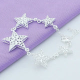 925 Silver Starfish Chain Bracelet Women Wedding Charm Jewelry Gift