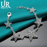 925 Silver Starfish Chain Bracelet Women Wedding Charm Jewelry Gift