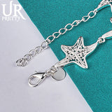 925 Silver Starfish Chain Bracelet for Women Wedding Party
