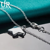 925 Silver Star Pendant Necklace 16-30 Inch Chain Wedding Jewelry