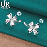 925 Silver Clover Stud Earring Wedding Party Jewelry