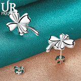 925 Silver Clover Stud Earring Wedding Party Jewelry