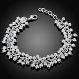 925 Silver Frosted Ball Chain Bracelet for Wedding Party