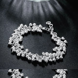 925 Silver Frosted Ball Chain Bracelet for Wedding Party