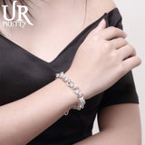 925 Silver Circle Chain Bracelet for Wedding Engagement Party