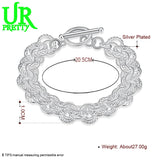 925 Silver Circle Chain Bracelet for Wedding Engagement Party