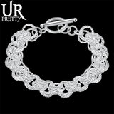 925 Silver Circle Chain Bracelet for Wedding Engagement Party