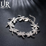 925 Silver Dragonfly Chain Bracelet Party Jewelry