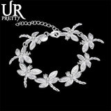 925 Silver Dragonfly Chain Bracelet Party Jewelry