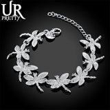 925 Silver Dragonfly Chain Bracelet Party Jewelry